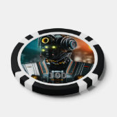 Robot 3 Black 100 Striped Poker Chip (Einzeln)