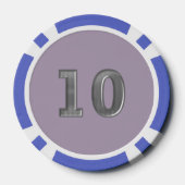 Robot 3 blauer 10-Streifen-Poker-Chip Pokerchips (Rückseite)