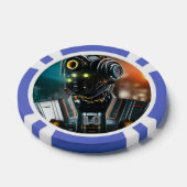 Robot 3 blauer 10-Streifen-Poker-Chip Pokerchips (Einzeln)