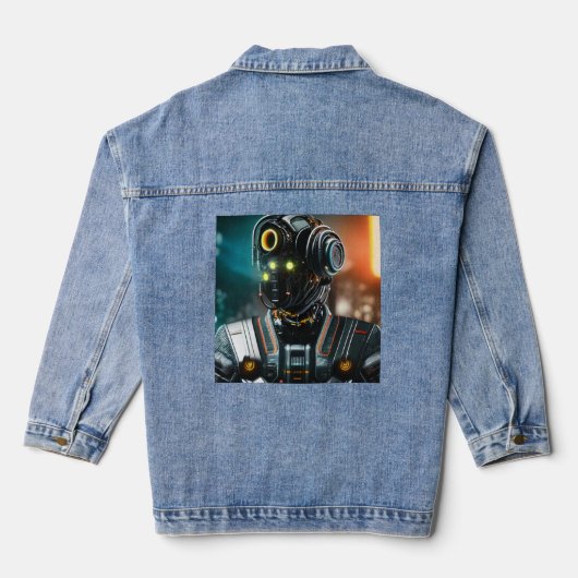 Robot 3 Damen-Denim-Jacke Jeansjacke (Rückseite)