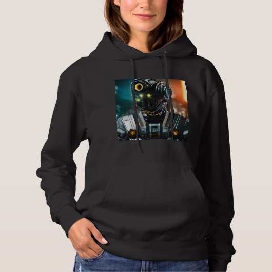 Robot 3 Frauen schwarz gekleidetes Sweatshirt (Vorderseite)