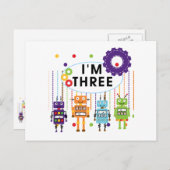 Robot 3. Geburtstag T Shirts und Geschenke Postkarte (Vorne/Hinten)