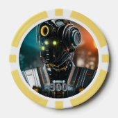 Robot-3-gelber 500-Streifen-Poker-Chip Pokerchips (Vorderseite)