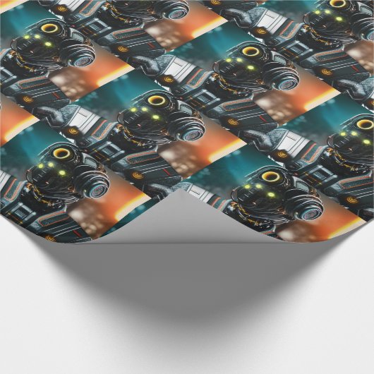 Robot-3-glänzendes Packpapier (Ecke)