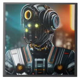 Robot 3 große Keramik Fliese