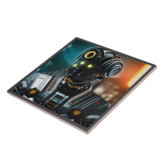 Robot 3 große Keramik Fliese (Seite)