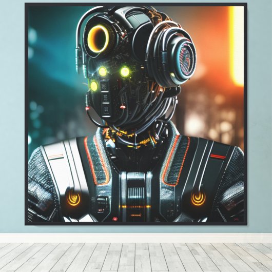 Robot-3-Leinwand Leinwanddruck (Insitu (Holzboden))