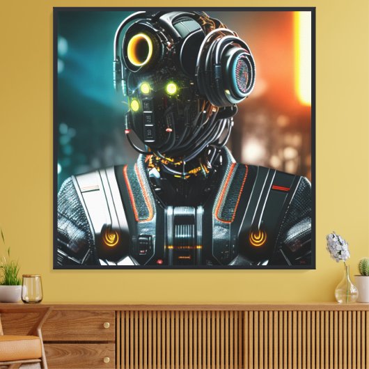 Robot-3-Leinwand Leinwanddruck (Insitu (Wohnzimmer))