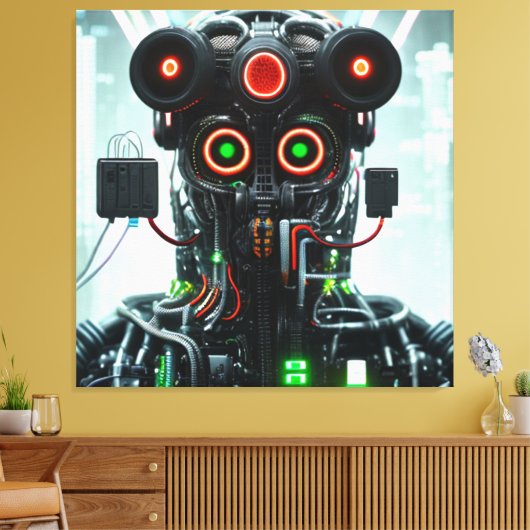 Robot-3-Leinwand Leinwanddruck (Insitu (Wohnzimmer))