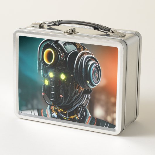 Robot-3-Lunchbox Metall Brotdose (Vorderseite)