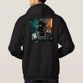 Robot 3 Männer Schwarz-Schnürhemd Rücken Hoodie (Rückseite)
