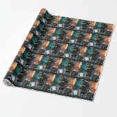 Robot-3-Mattpapier Geschenkpapier (Ungerollt)