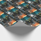 Robot-3-Mattpapier Geschenkpapier (Ecke)