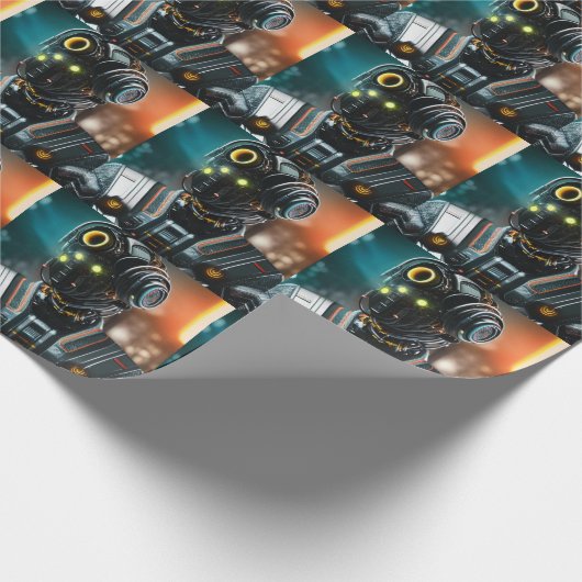 Robot-3-Mattpapier Geschenkpapier (Ecke)