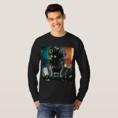 Robot 3 men Schwarzer Langärmel-T - Shirt (Vorne ganz)