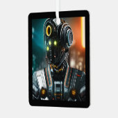 Robot-3-Quadratzer Ornament Aus Metall (Vorderseite links)