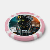 Robot 3 rosa 1000 gestreifter Poker-Chip Pokerchips (Einzeln)