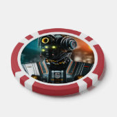 Robot-3-Rot-5-Streifen-Poker-Chip Pokerchips (Einzeln)
