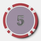 Robot-3-Rot-5-Streifen-Poker-Chip Pokerchips (Rückseite)