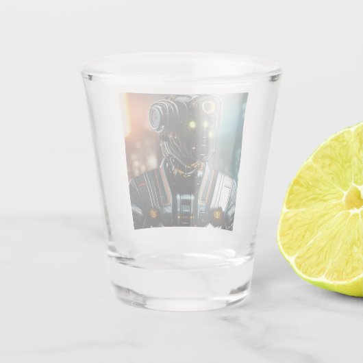 Robot-3-Schrotglas Schnapsglas (Rückseite)