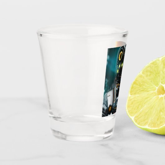 Robot-3-Schrotglas Schnapsglas (Links)