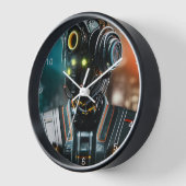 Robot 3 schwarze Wanduhr mit Zahlen (Winkel)