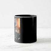 Robot 3 schwarze zweifarbige Tasse (Mittel)