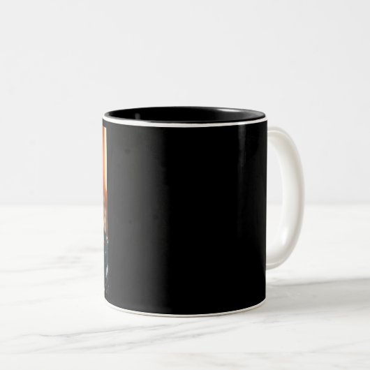 Robot 3 schwarze zweifarbige Tasse (VorderseiteRechts)