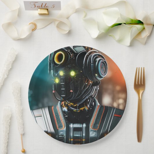 Robot-3-Teller Pappteller (Hochzeit)