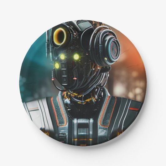 Robot-3-Teller Pappteller (Vorderseite)