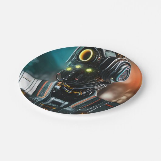 Robot-3-Teller Pappteller (Schrägansicht)