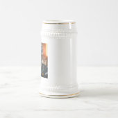 Robot-3-Weißstein-Goldtrimmung Bierglas (Mittel)