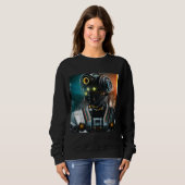 Robot 3 Women Black Sweatshirt (Vorne ganz)