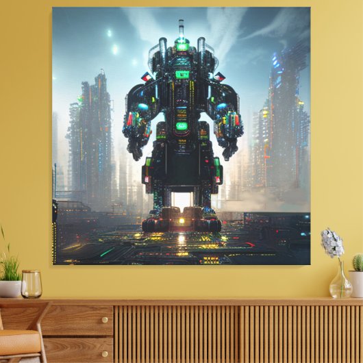 Robot-4-Canvas-Druck Leinwanddruck (Insitu (Wohnzimmer))