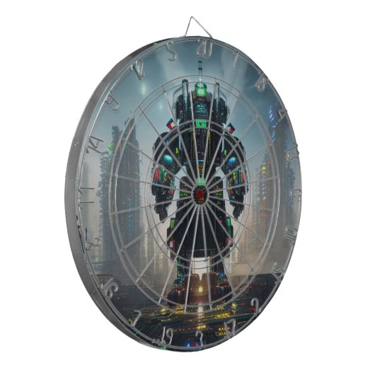 Robot-4-Dartboard Dartscheibe (Vorderseite Links)