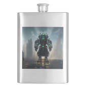 Robot-4-Flachkolben aus rostfreiem Stahl Flachmann (Vorderseite)