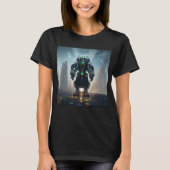 Robot 4 Frauen schwarzer T - Shirt (Vorderseite)