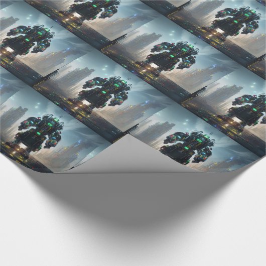 Robot-4-glänzendes Packpapier (Ecke)