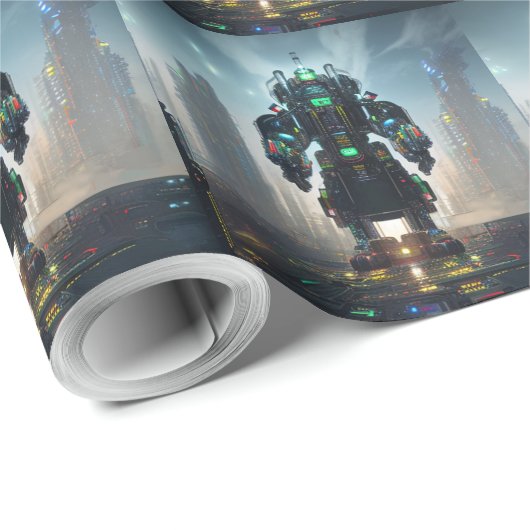 Robot-4-glänzendes Packpapier (Rolleneckpunkt)