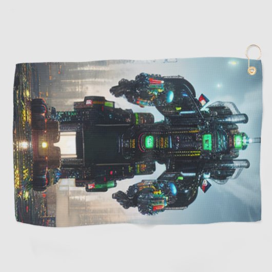 Robot 4 Golfhandtuch (Horizontal)