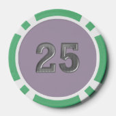 Robot 4 grüner 25-Streifen-Poker-Chip Pokerchips (Rückseite)