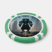 Robot 4 grüner 25-Streifen-Poker-Chip Pokerchips (Einzeln)