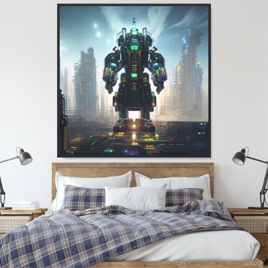 Robot 4 Leinwanddruck (Insitu (Schlafzimmer))