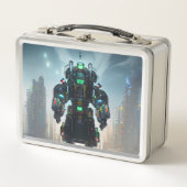 Robot-4-Lunchbox Metall Brotdose (Vorderseite)