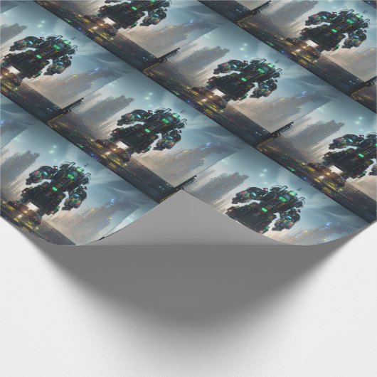 Robot-4-Mattpapier Geschenkpapier (Ecke)