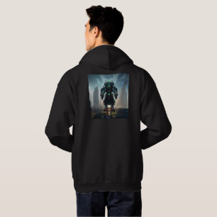 Robot 4 men Schwarz gekleidetes Sweatshirt zurück