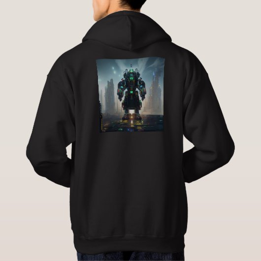 Robot 4 men Schwarz gekleidetes Sweatshirt zurück (Rückseite)
