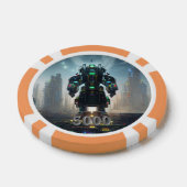 Robot 4 orange 5000 gestreifter Poker-Chip Pokerchips (Einzeln)