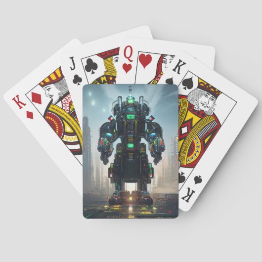 Robot 4 Poker Spielkarten (Rückseite)