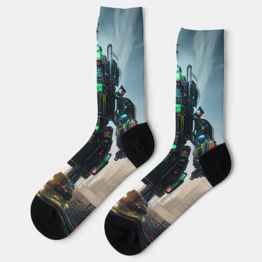 Robot 4 Premium Socken (Linkes Detail)